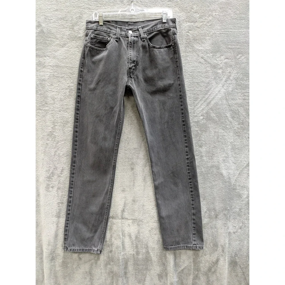 Levis 505 Regular Fit Jeans Mens‎ 31x31 Faded Black Gray Denim Grunge